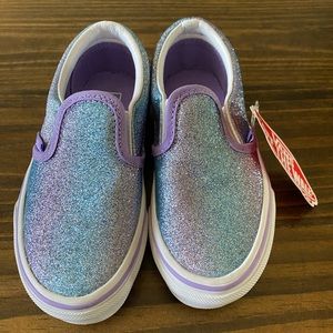 NWT Vans Kids Classic Slip-on Glitter Shoe Size 11